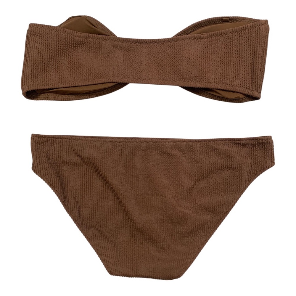 Aerie Crinkle Ring Bandeau Bikini 
& Crinkle Full Coverage Bikini Bottom - Picture 3 of 12